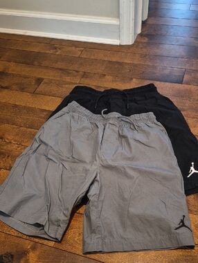 2 PAIRS OF Jordan Black AND Gray Athletic Shorts with White Jumpman
